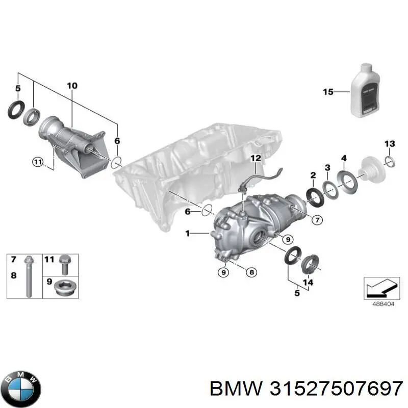 Купить 31527507697 BMW Сальник хвостовика редуктора переднего моста