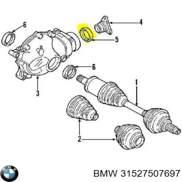 Купить 31527507697 BMW Сальник хвостовика редуктора переднего моста