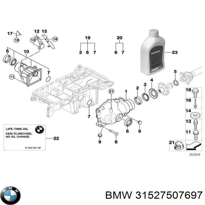 Сальник хвостовика редуктора переднего моста BMW 31527507697 цена, от 12.20 USD