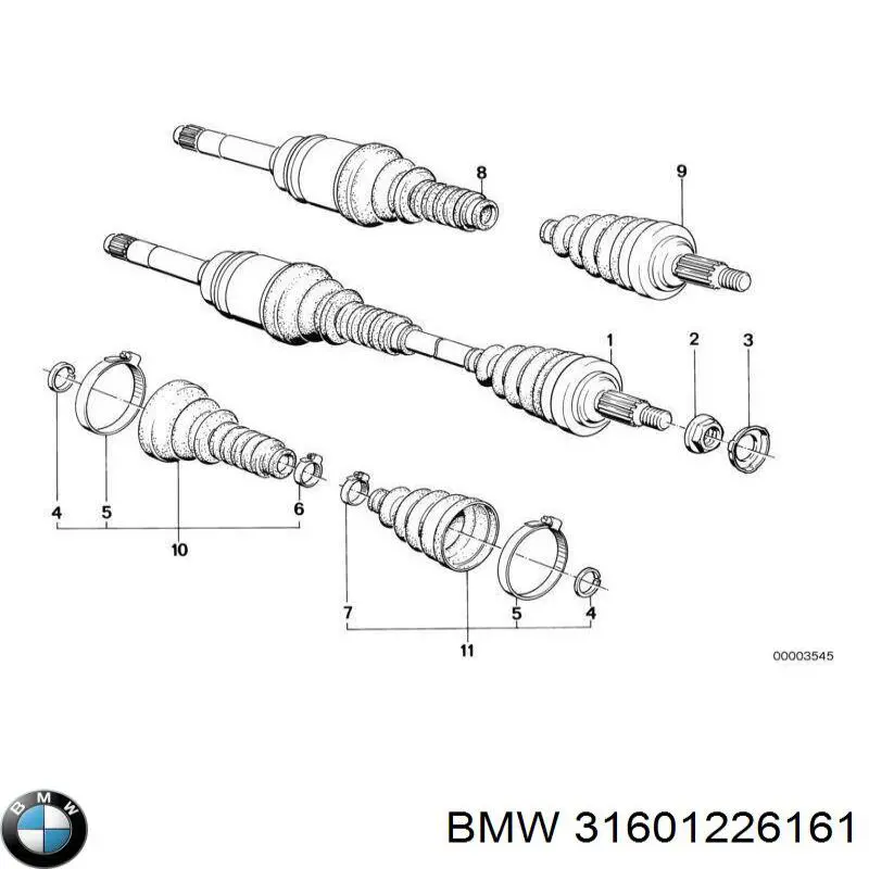 31601226161 BMW Пыльник ШРУСа передней полуоси внутренний