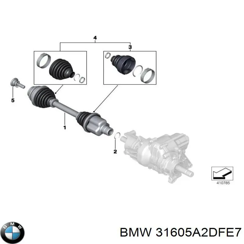 31605A2DFE7 BMW Полуось передняя левая