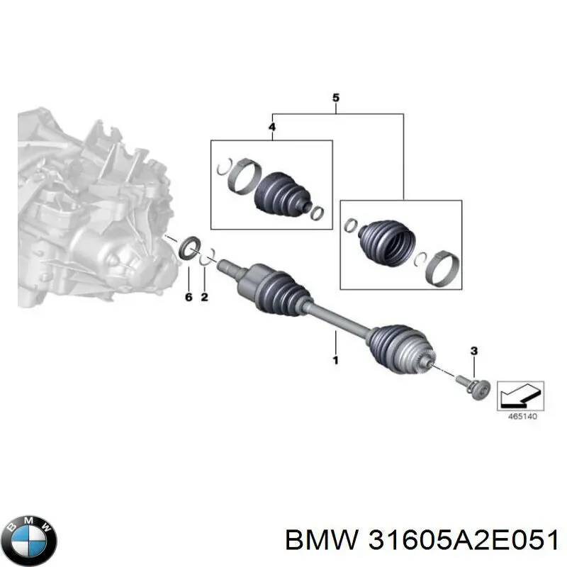Привод передний левый BMW 31608611937 цена, от 200.10 USD