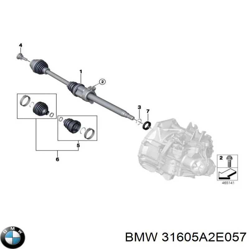 8482645 BMW Полуось передняя левая