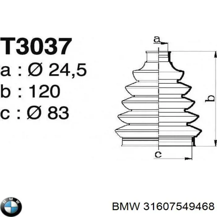 31607549468 BMW Пыльник шарнира привода