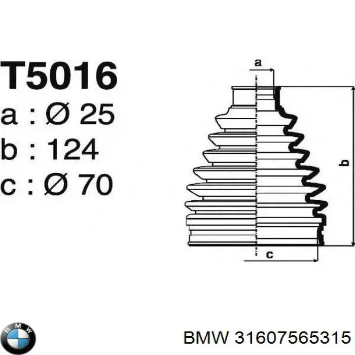 Пыльник шарнира угловых скоростей внутренний передний BMW 31607565315 цена, от 14.69 USD