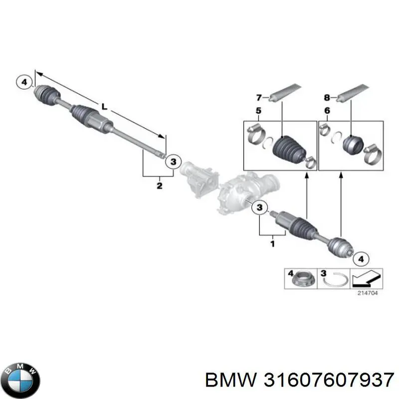 Левая полуось BMW 31607607937