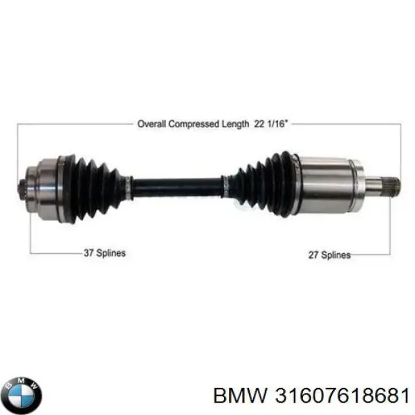 Левая полуось BMW 31607618681