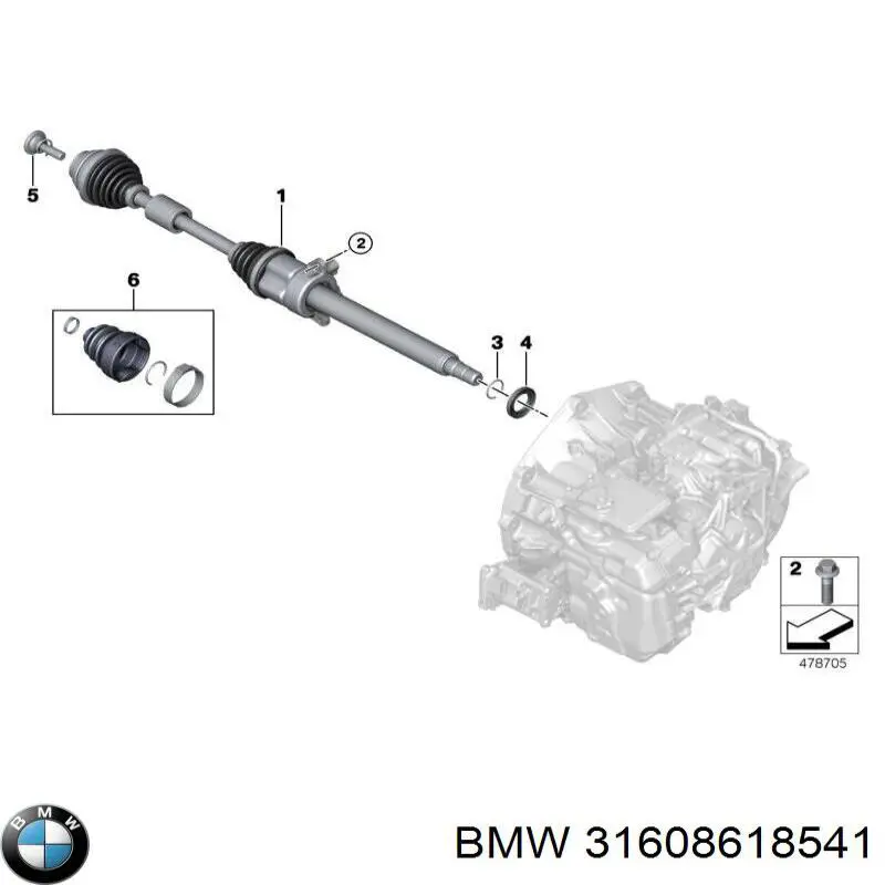 Пыльник ШРУСа передней полуоси внутренний BMW 31608618541