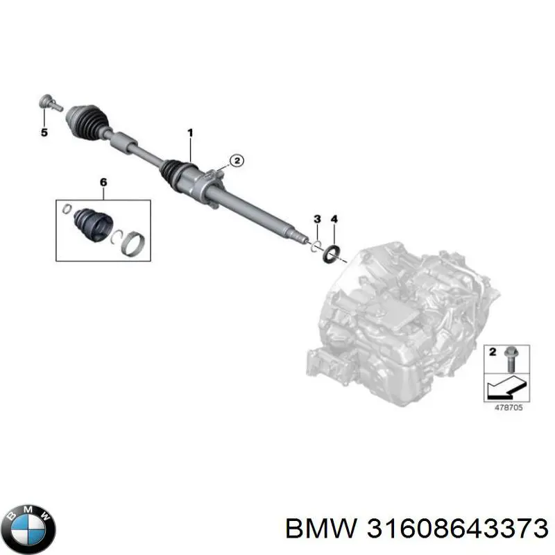 Привод передний левый BMW 31608643373 цена, от 109.68 USD