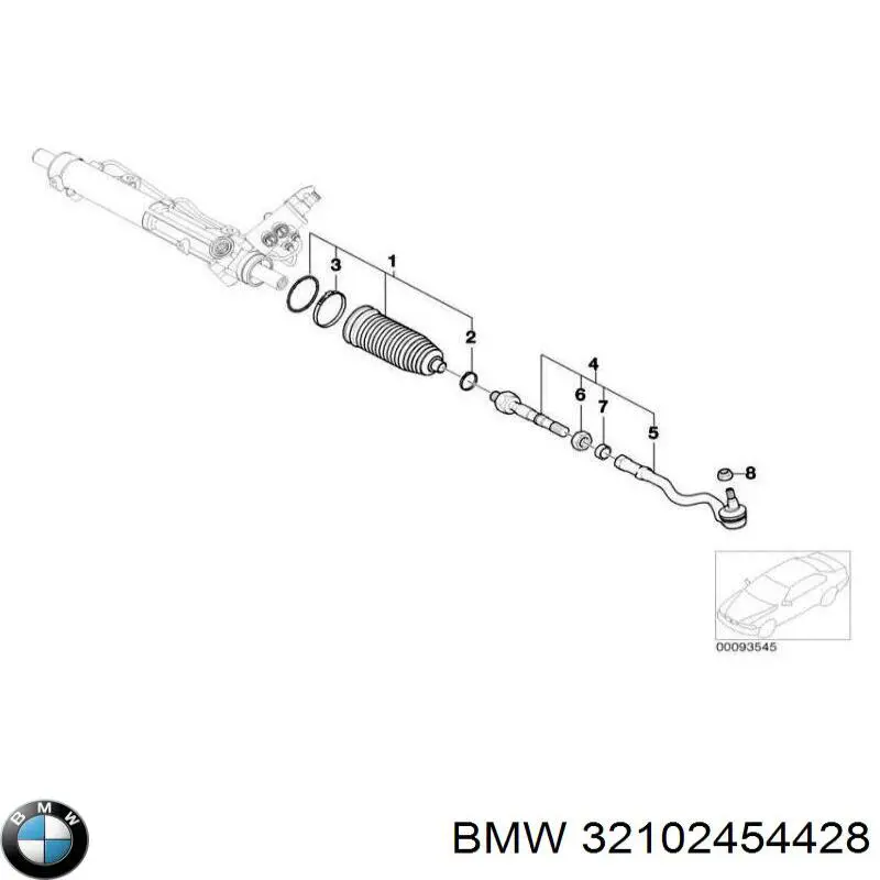 Пыльник рулевого механизма (рейки) BMW 32102454428