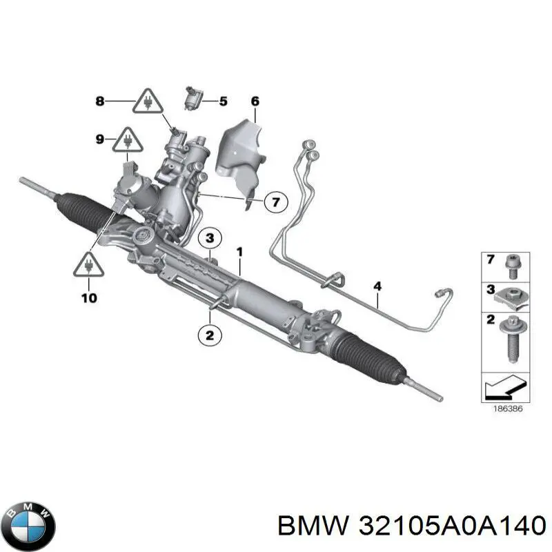 Купить 32105A0A140 BMW Рулевая рейка