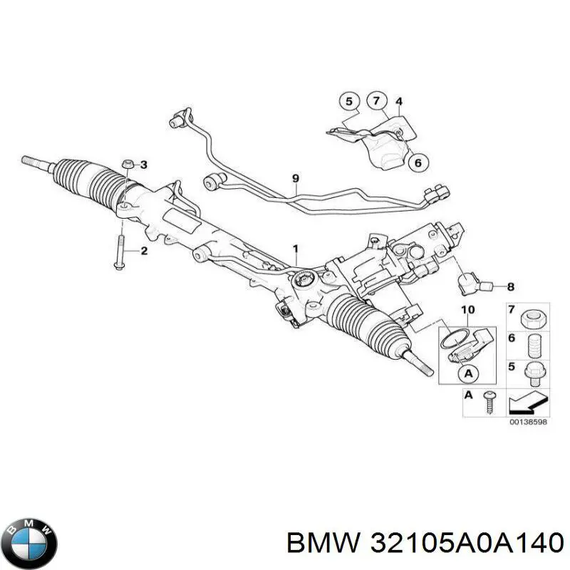 Реечный рулевой механизм BMW 32105A0A140 цена, от 268.06 USD