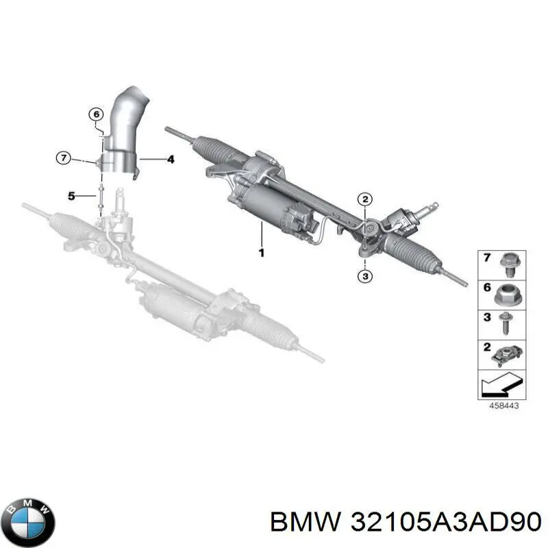 Рулевая рейка 32105A3AD90 BMW