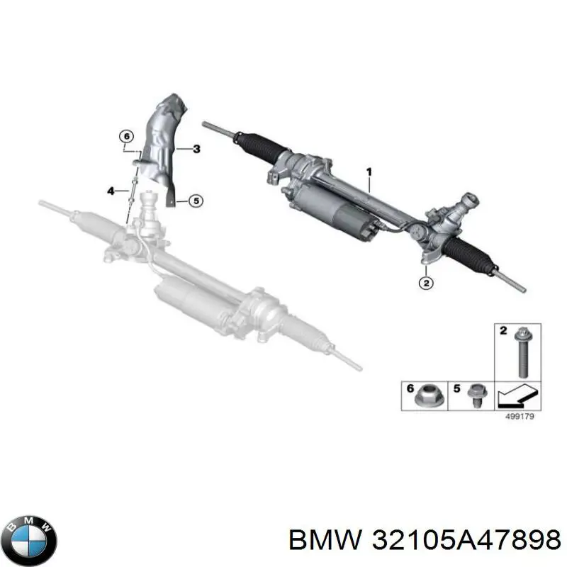 32105A47898 BMW cremalheira da direção