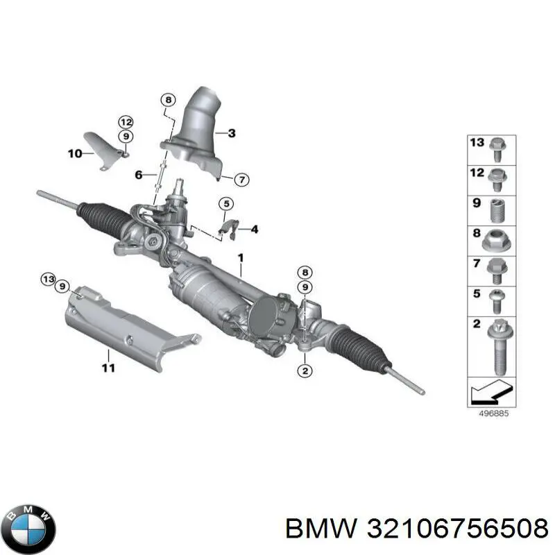 Рулевая рейка 32106756508 BMW