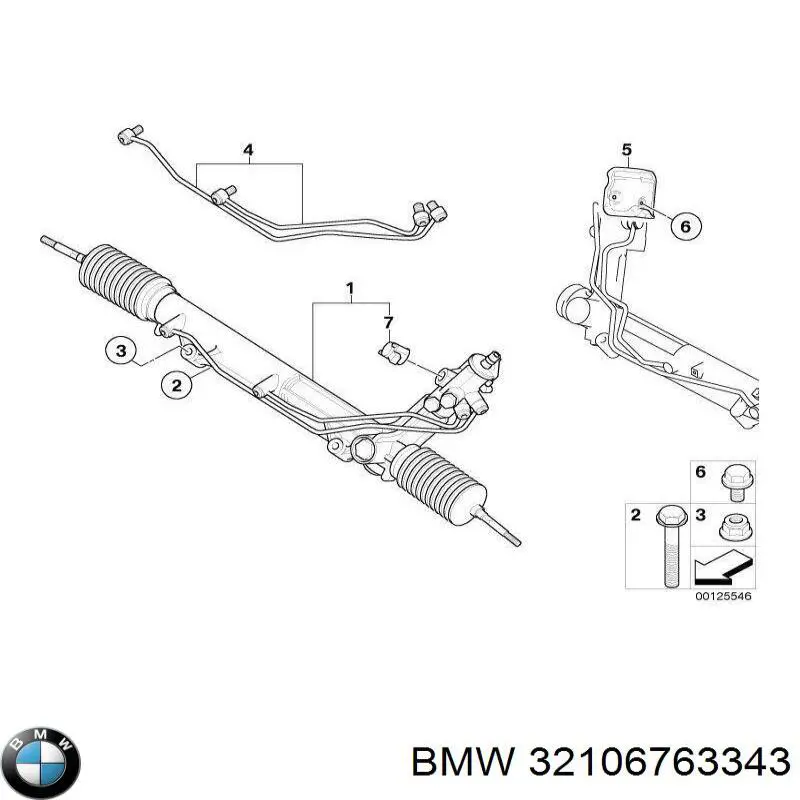 Рулевая рейка 32106763343 BMW