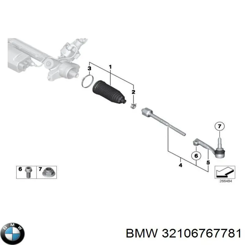 32106767781 BMW наконечник рулевой тяги внешний