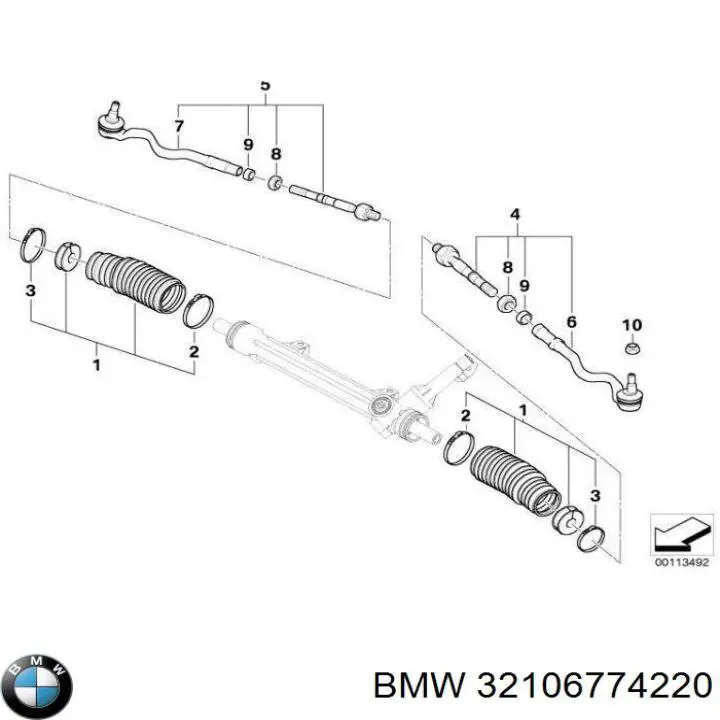 Рулевой наконечник 32106774220 BMW