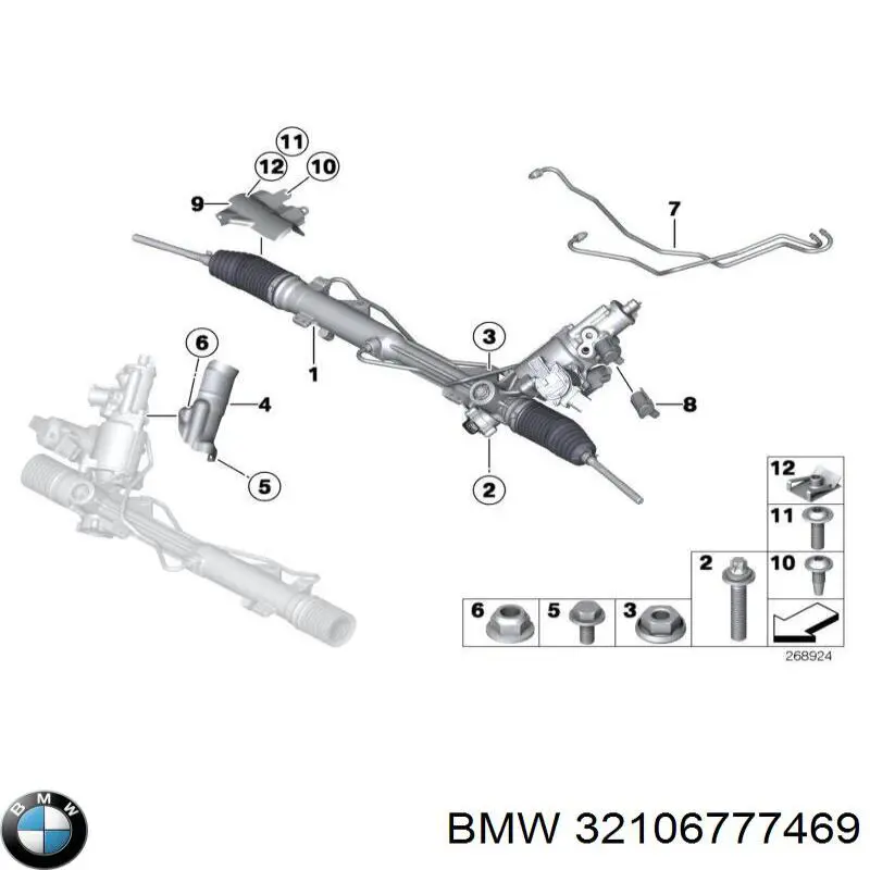 Реечный рулевой механизм BMW 6770583 цена, от 258.31 USD