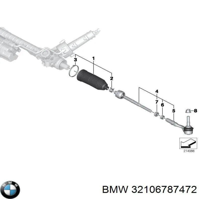 32106787472 BMW тяга рулевая в сборе