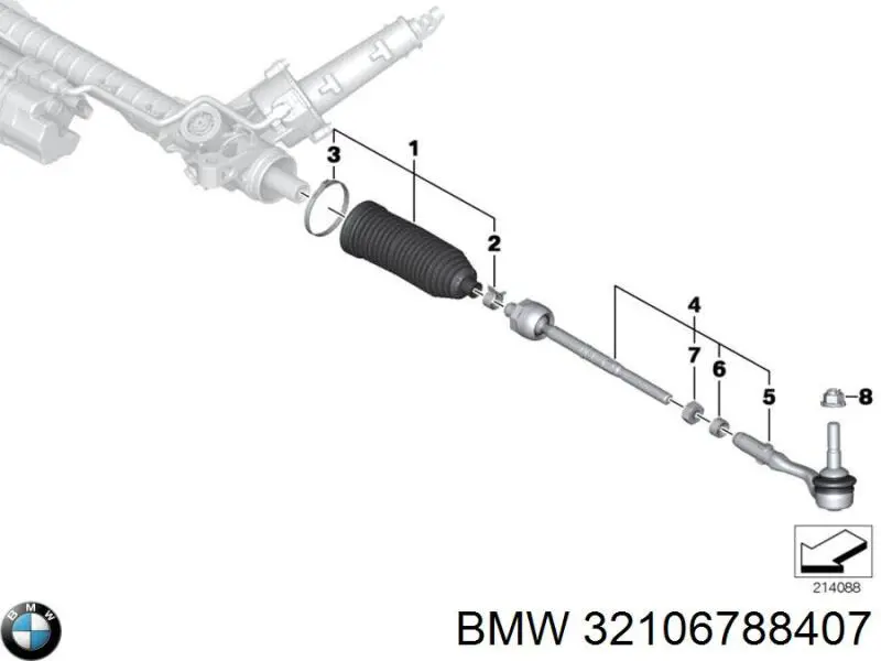 32106788407 BMW porca de fixação de tubo de admissão do silenciador (de calças)