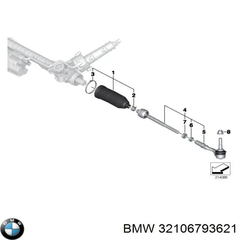 32106793621 BMW тяга рулевая в сборе левая