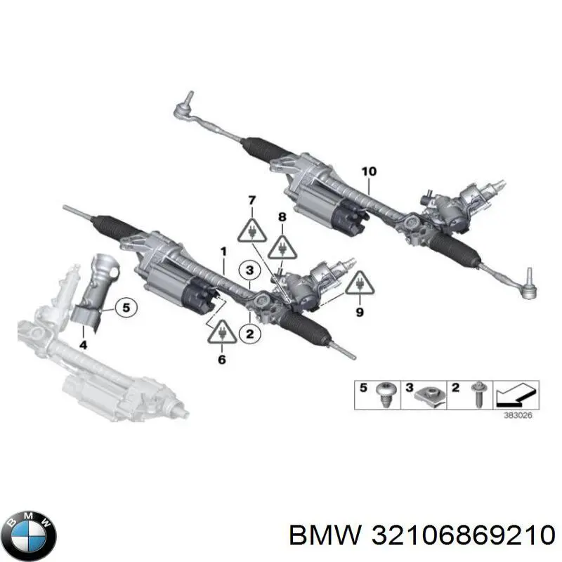 32106869210 BMW cremalheira da direção