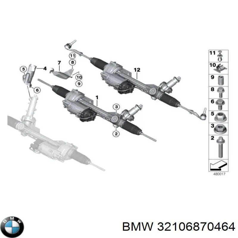 Реечный рулевой механизм BMW 32106881040 цена, от 114.03 USD