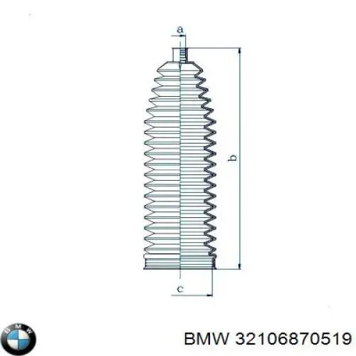Bota de proteção do mecanismo de direção (de cremalheira) BMW 32106870519