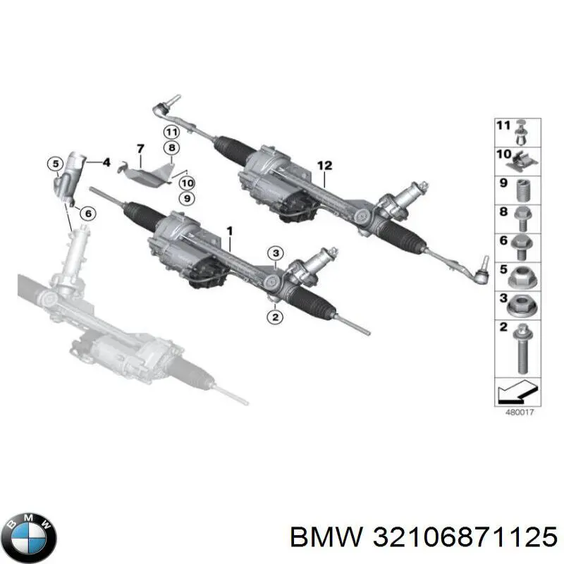 Рулевая рейка 32106867843 BMW