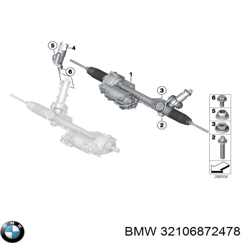 32106872478 BMW cremalheira da direção