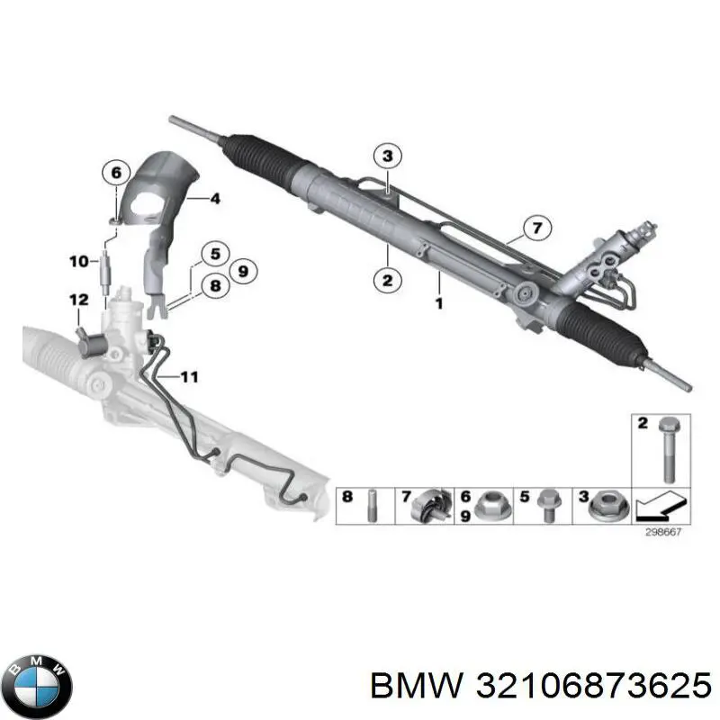 32106873625 BMW рулевая рейка