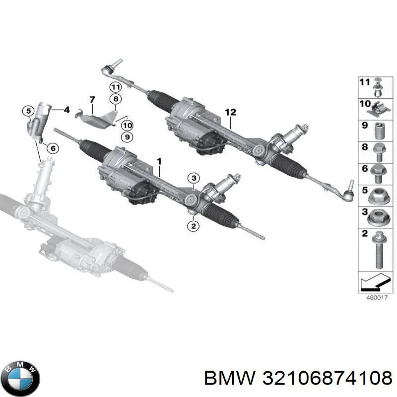 32106874108 BMW рулевая рейка