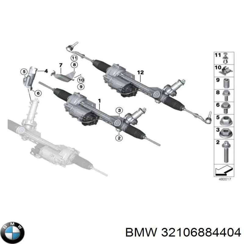 32106884404 BMW рулевая рейка
