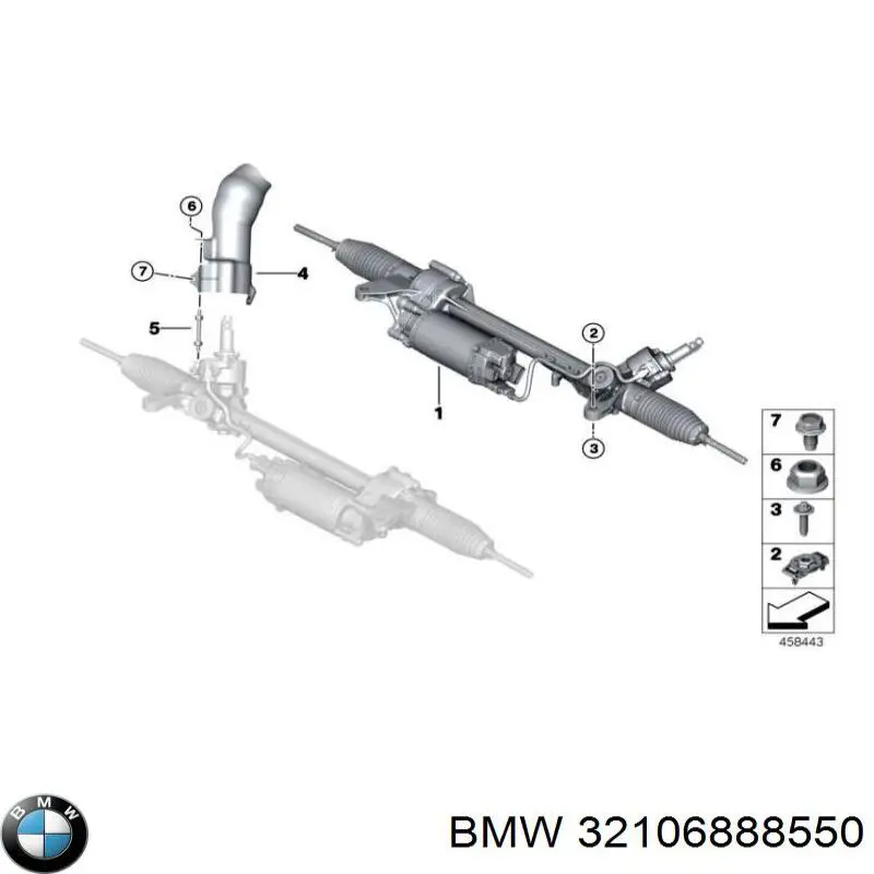 Рулевая рейка 32106888550 BMW