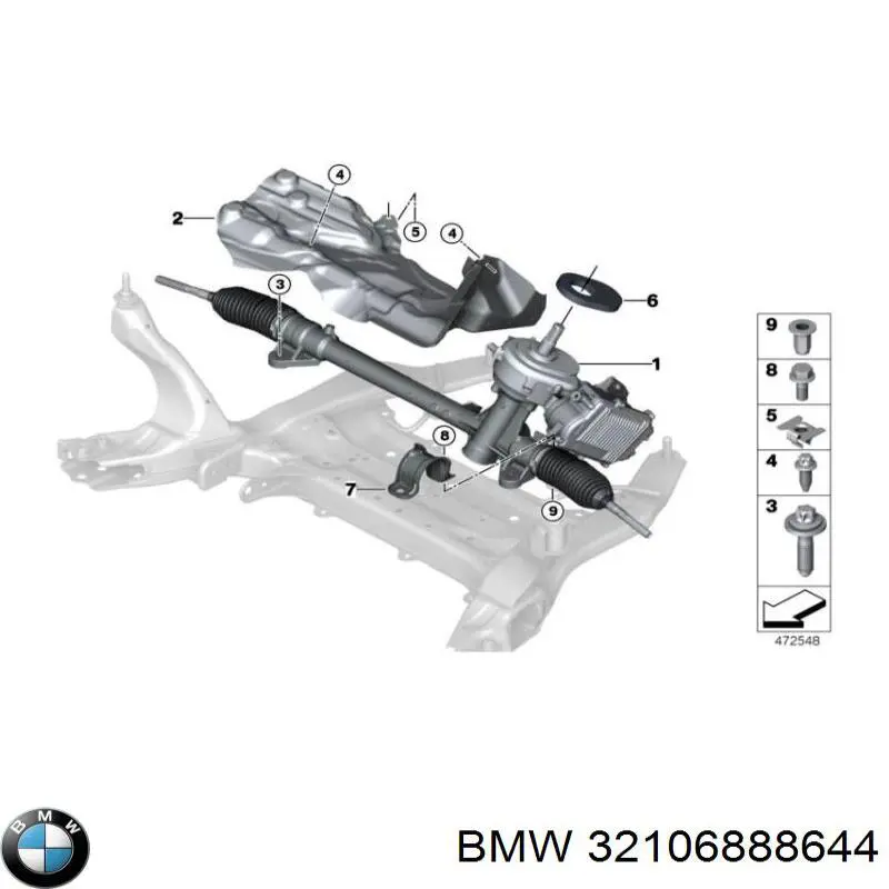 32106888644 BMW cremalheira da direção