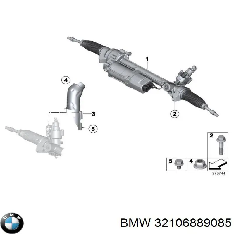 32106889085 BMW cremalheira da direção