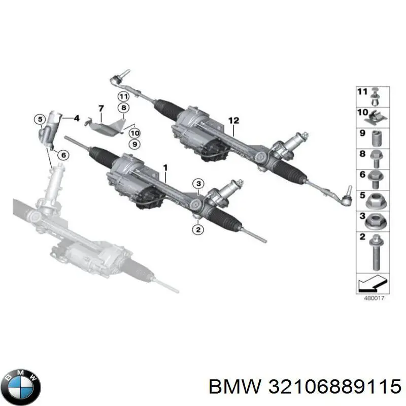 Рулевая рейка 32106889115 BMW