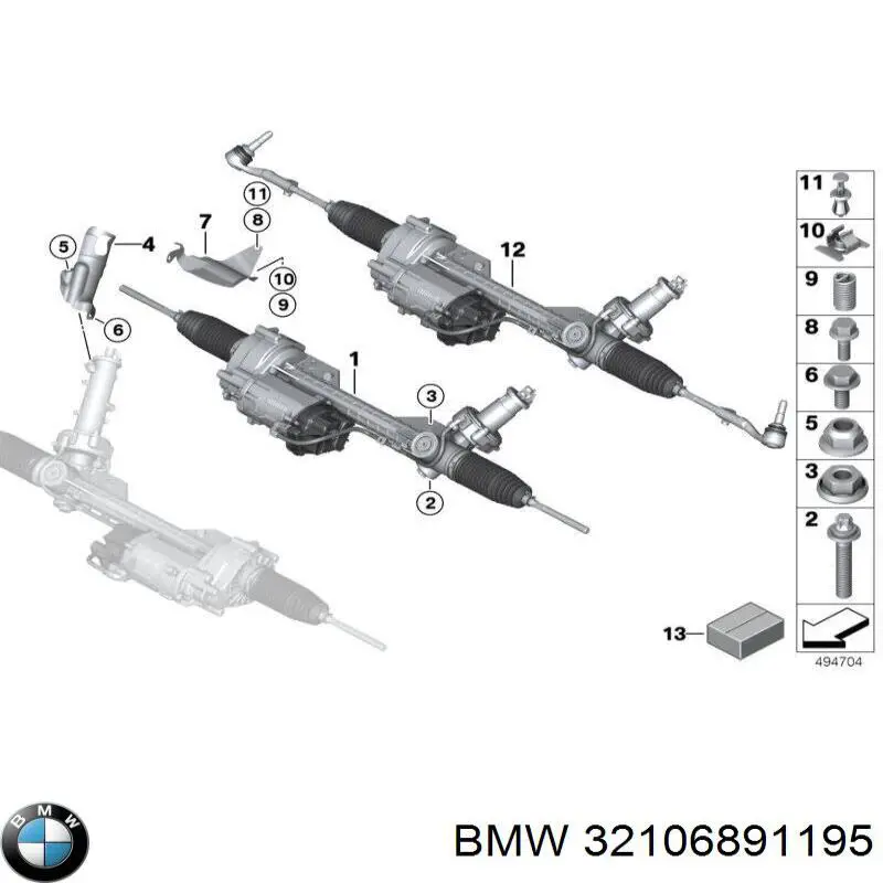 32106884411 BMW Управление рулевое в сборе