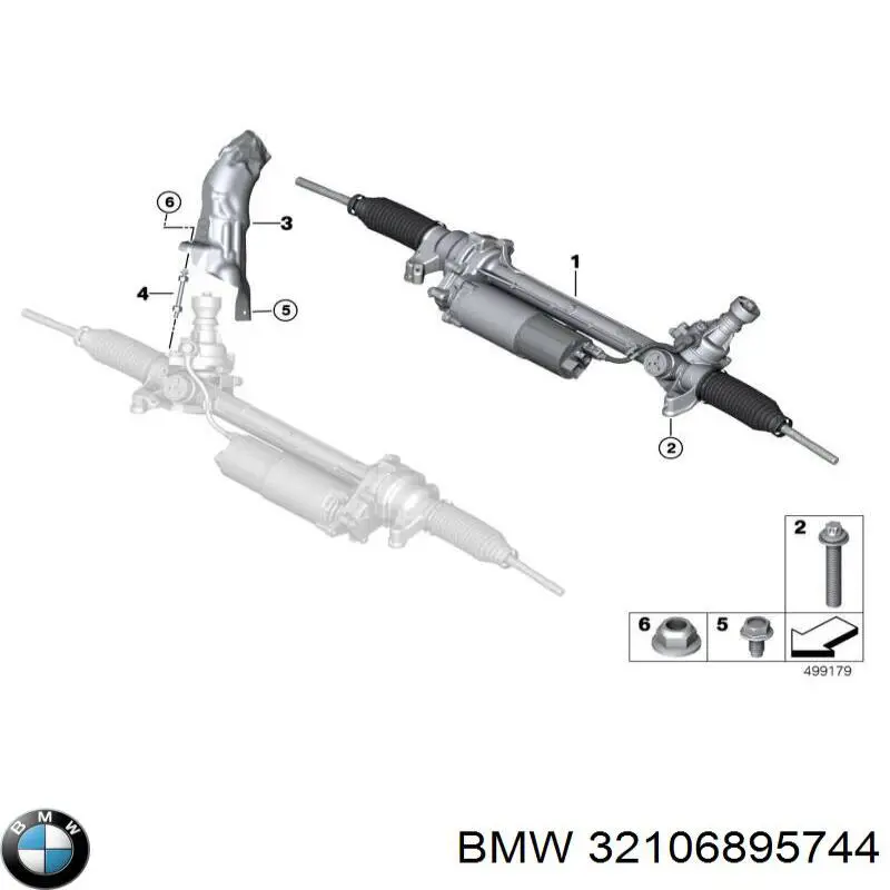 Рейка рулевая BMW 32106890304