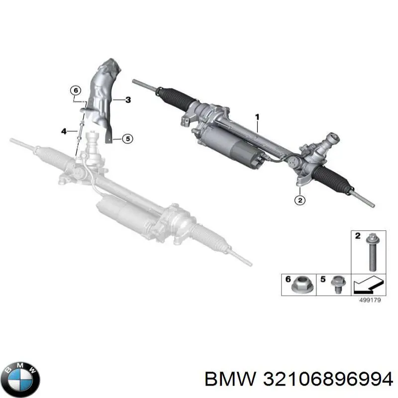 32106896994 BMW cremalheira da direção