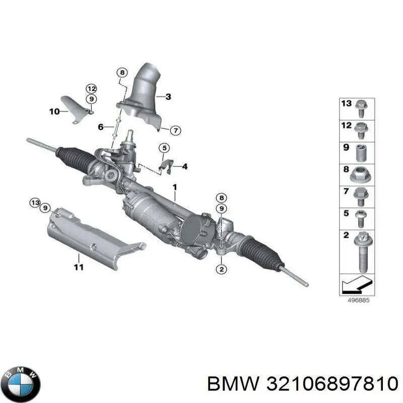 Рулевая рейка 32106897810 BMW