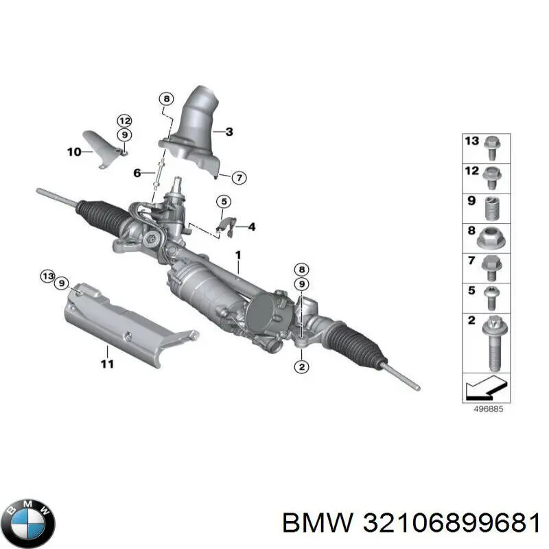 Рулевая рейка 32106899681 BMW