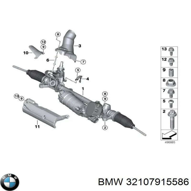 Рулевая рейка 32106896201 BMW