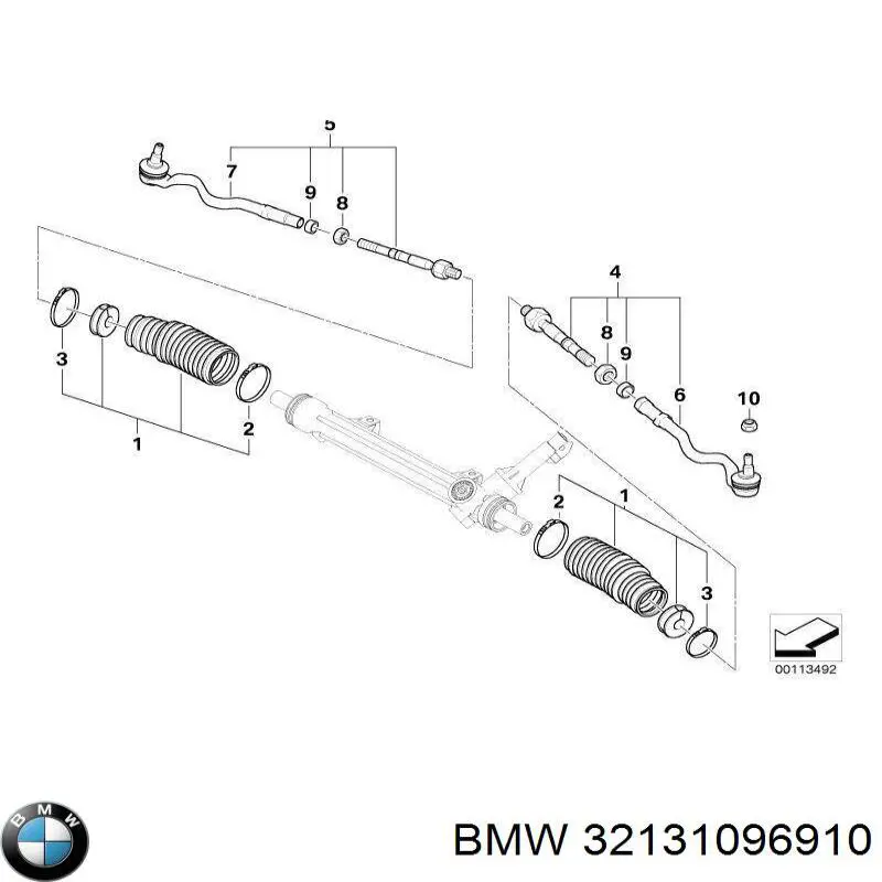 Пыльник рулевого механизма (рейки) BMW 32131096910