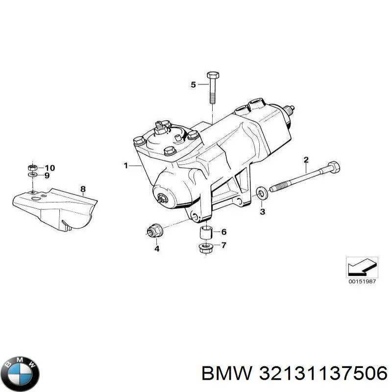 Механизм рулевой (редуктор) на BMW 5 (E34) купить.