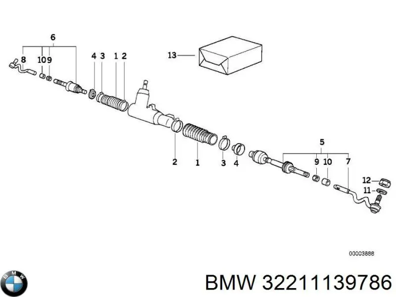 32211139786 BMW пыльник рулевой рейки