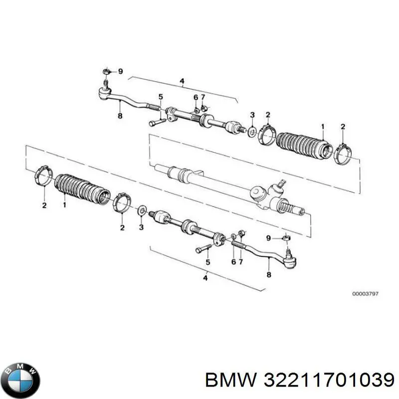 Тяга рулевая в сборе левая BMW 32211701039