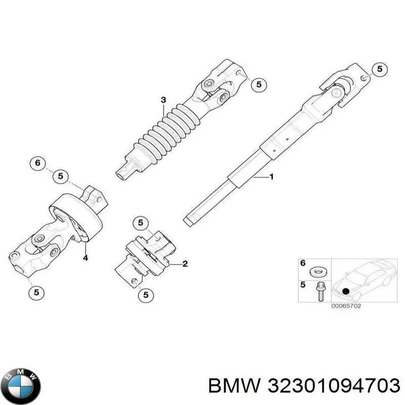 Муфта рулевого кардана BMW 32301094703