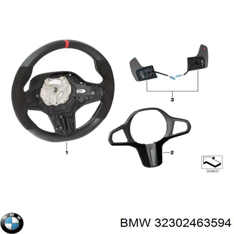 Купить 32302463594 BMW Накладка рулевого колеса
